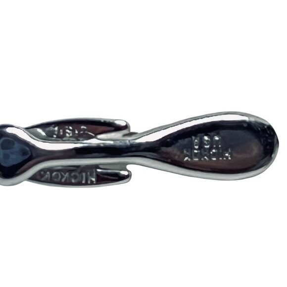 Vintage Silver Tone Hickok Tie Bar W/Lincoln Memorial Button (1297) - Picture 4 of 5